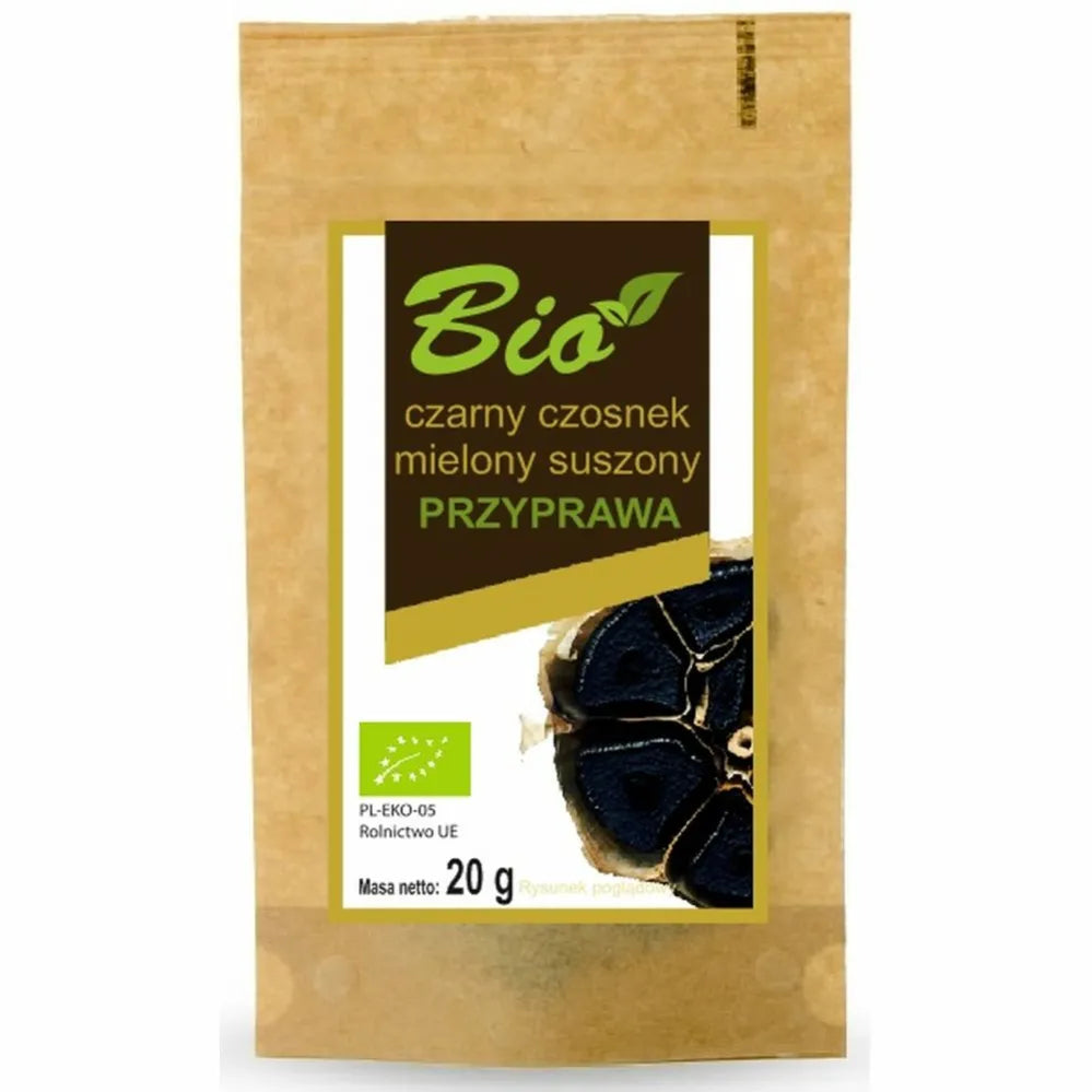 Czarny Czosnek Mielony Suszony Bio 20 g - Przetwory z Natury