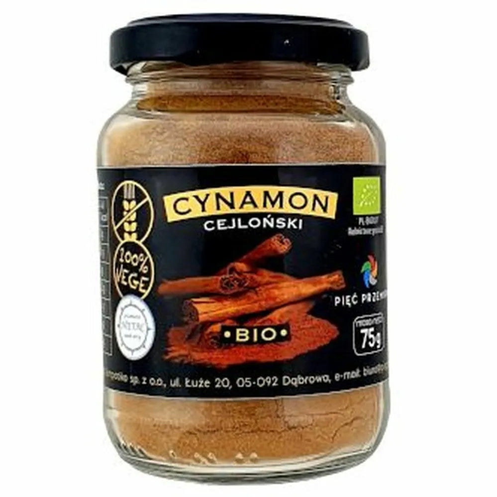 Cynamon Cejloński Bezglutenowy BIO w Słoiczku 75 g - Pięć Przemian