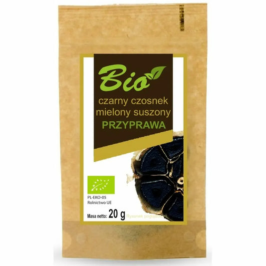 Czarny Czosnek Mielony Suszony Bio 20 g - Przetwory z Natury