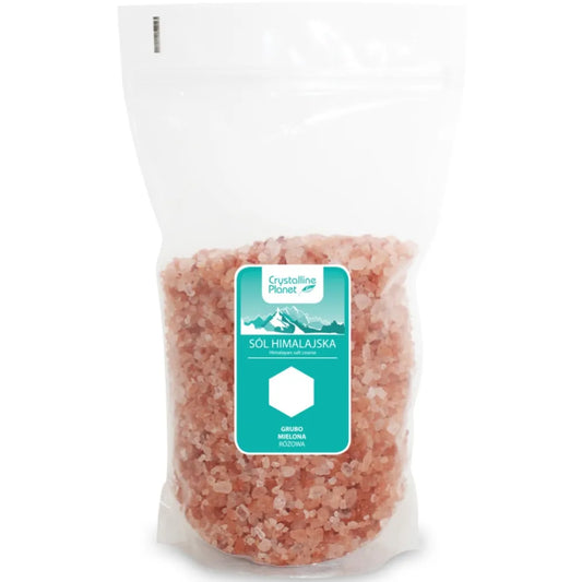 Sól Himalajska Różowa Grubo Mielona 1 kg - Crystalline Planet